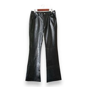Vintage Y2K 90s Arizona Jean Co Faux Leather Boot Cut Pants Size 7 Edgy Goth